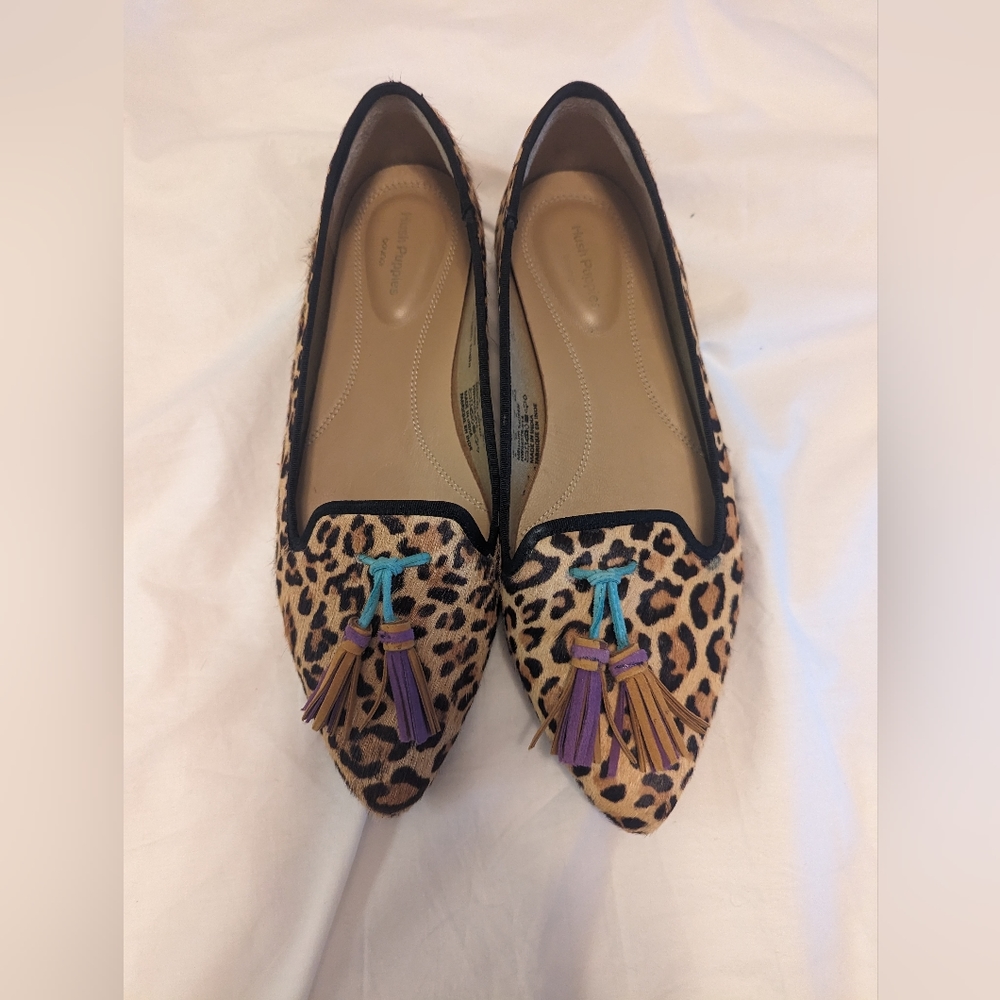 Hush Puppy Sadie flats Leopard calf hair